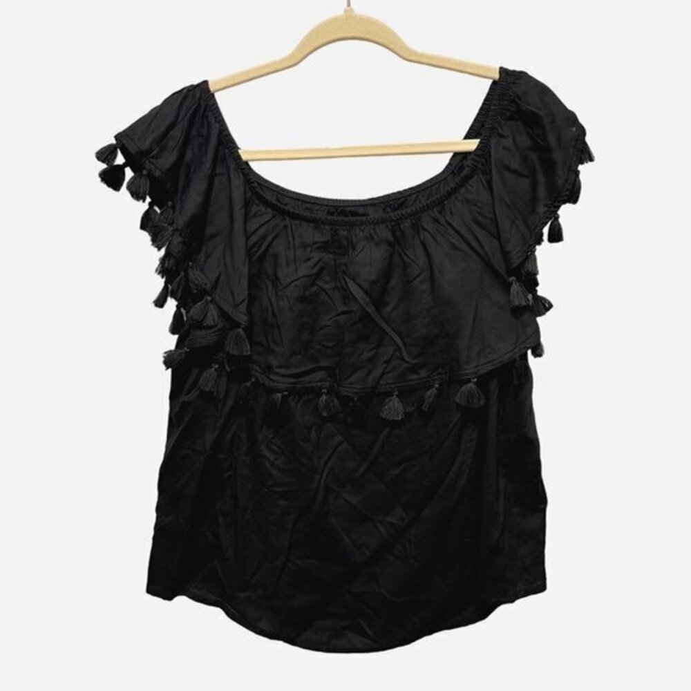 a.n.a Womens Tops Size M Layered Off The Shoulders Tassel‎